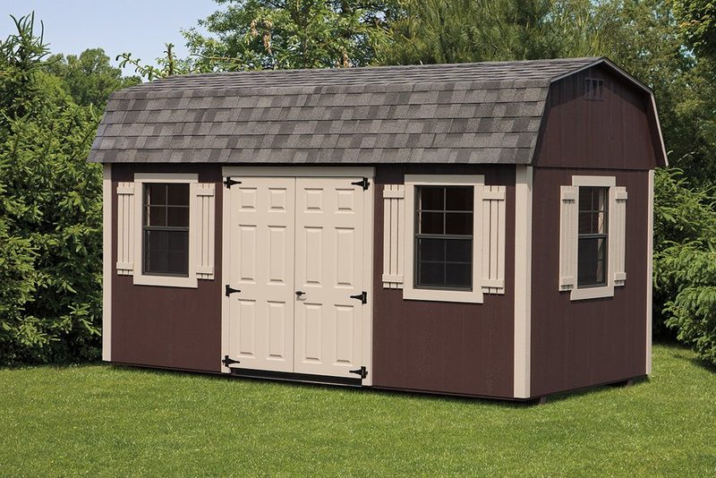 10x16 Quaker, Clay siding, Charcoal Gray roof, Show With Optional Ramp